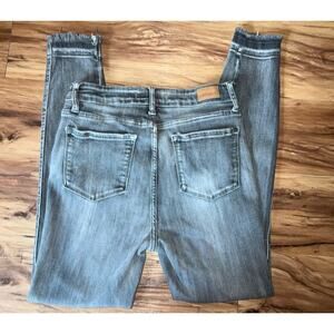 Judy Blue  Denim Skinny Fit Gray High Rise Jeans Size 7 Distressed Ankle